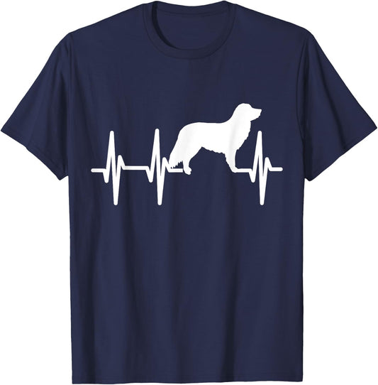 Nova Scotia Duck Great Heartbeat Dog Mom Dad Lover Gift T-Shirt - T-Shirt | Navy