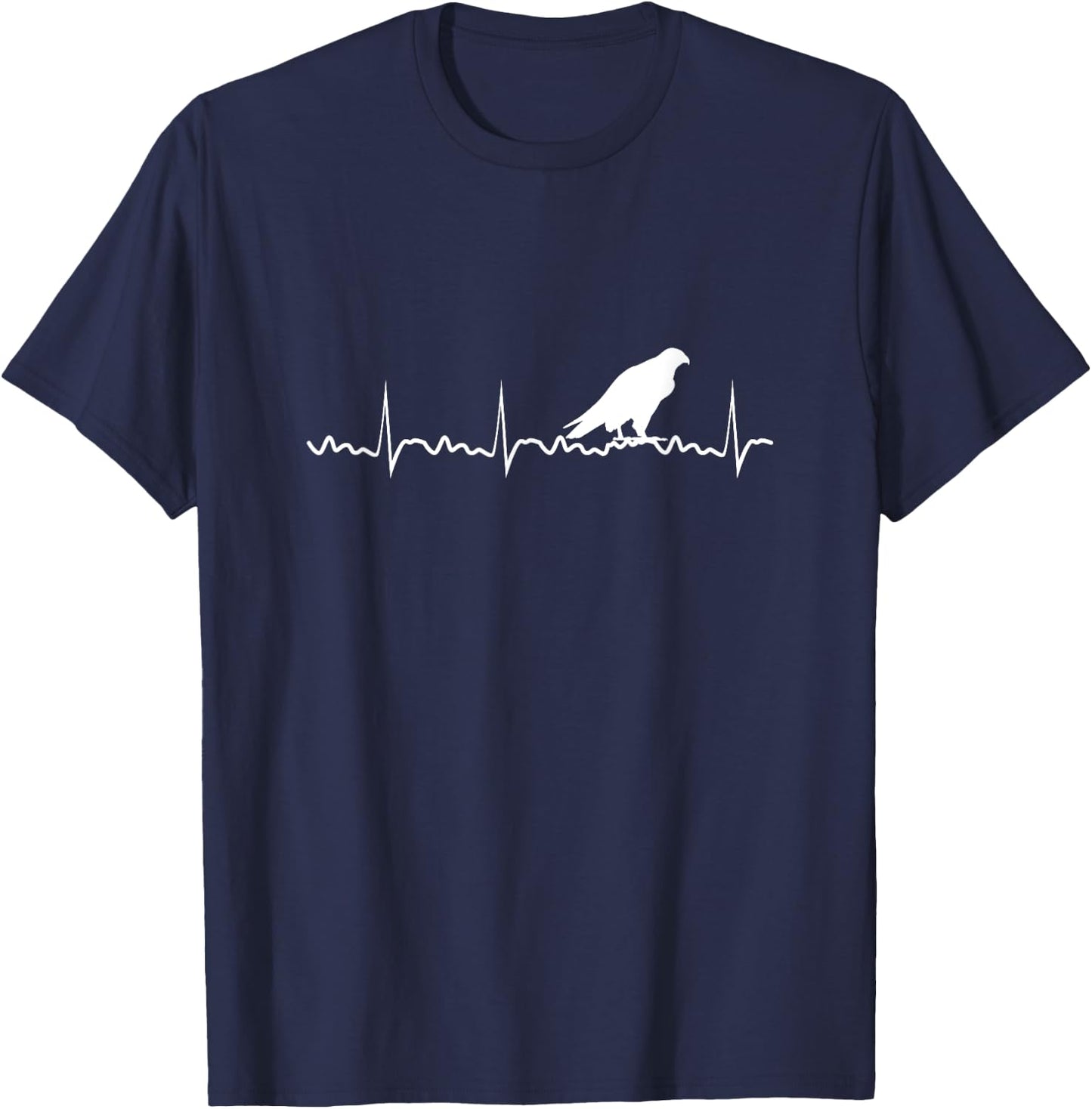 Peregrine Falcon Heartbeat Bird Falcon Animal T-Shirt - T-Shirt | Navy