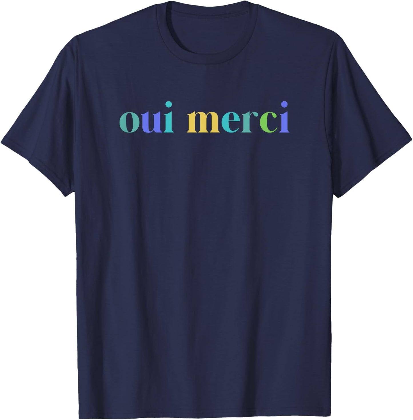 Oui Merci French Language France Spoken Words Kids T-Shirt - T-Shirt | Navy