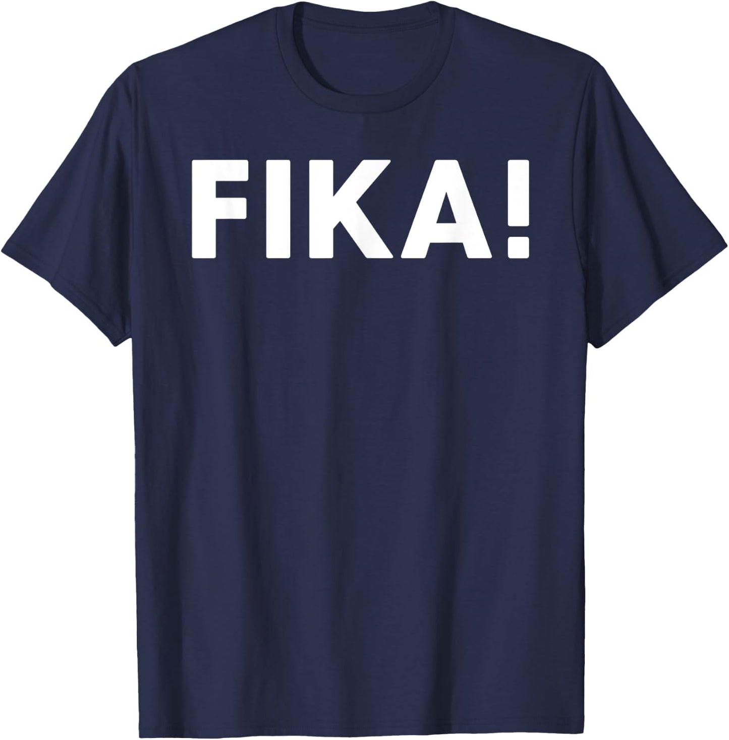 Fika! Swedish Coffee Cake Lover Uffda Funny Fika T-Shirt - T-Shirt | Navy