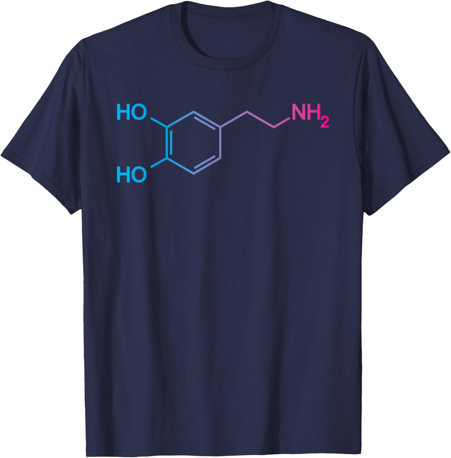 Dopamine Molecule Happiness - Biologist T-Shirt - T-Shirt | Navy