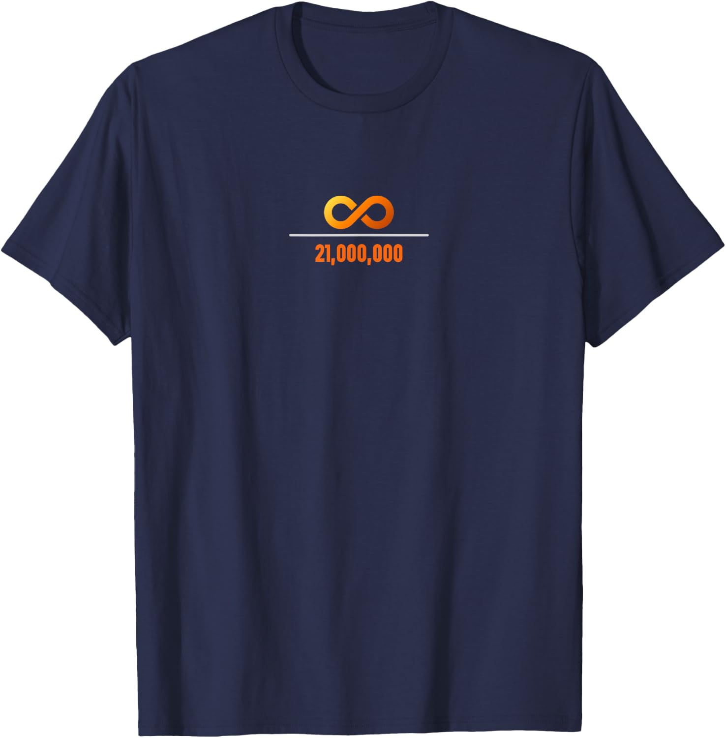 Infinity Divided By 21 Million Scarcity of Bitcoin T-Shirt - T-Shirt | Navy