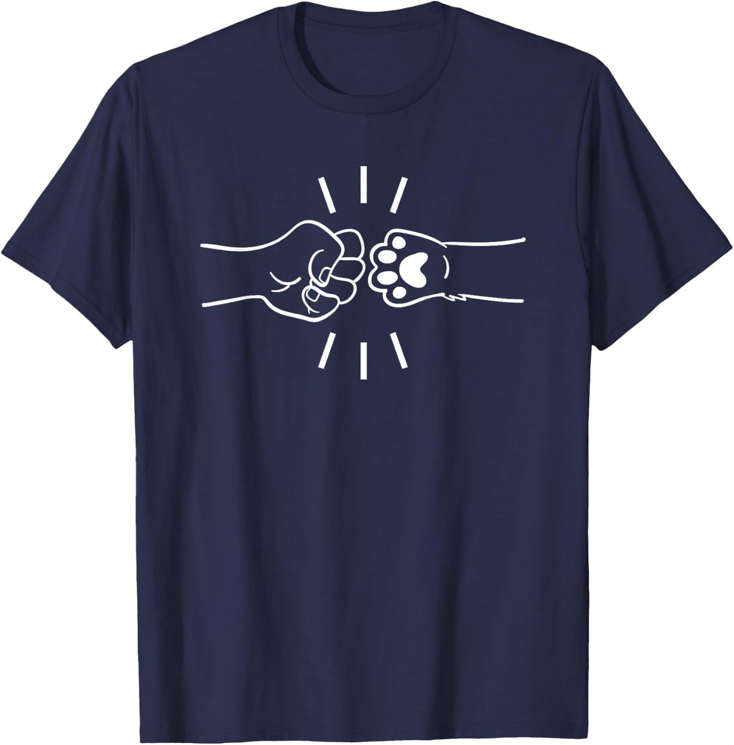 Dog Fist Bump Best Friend Dog Lover Puppy Mama Paw Hand Pets Women Kids T-Shirt - T-Shirt | Navy