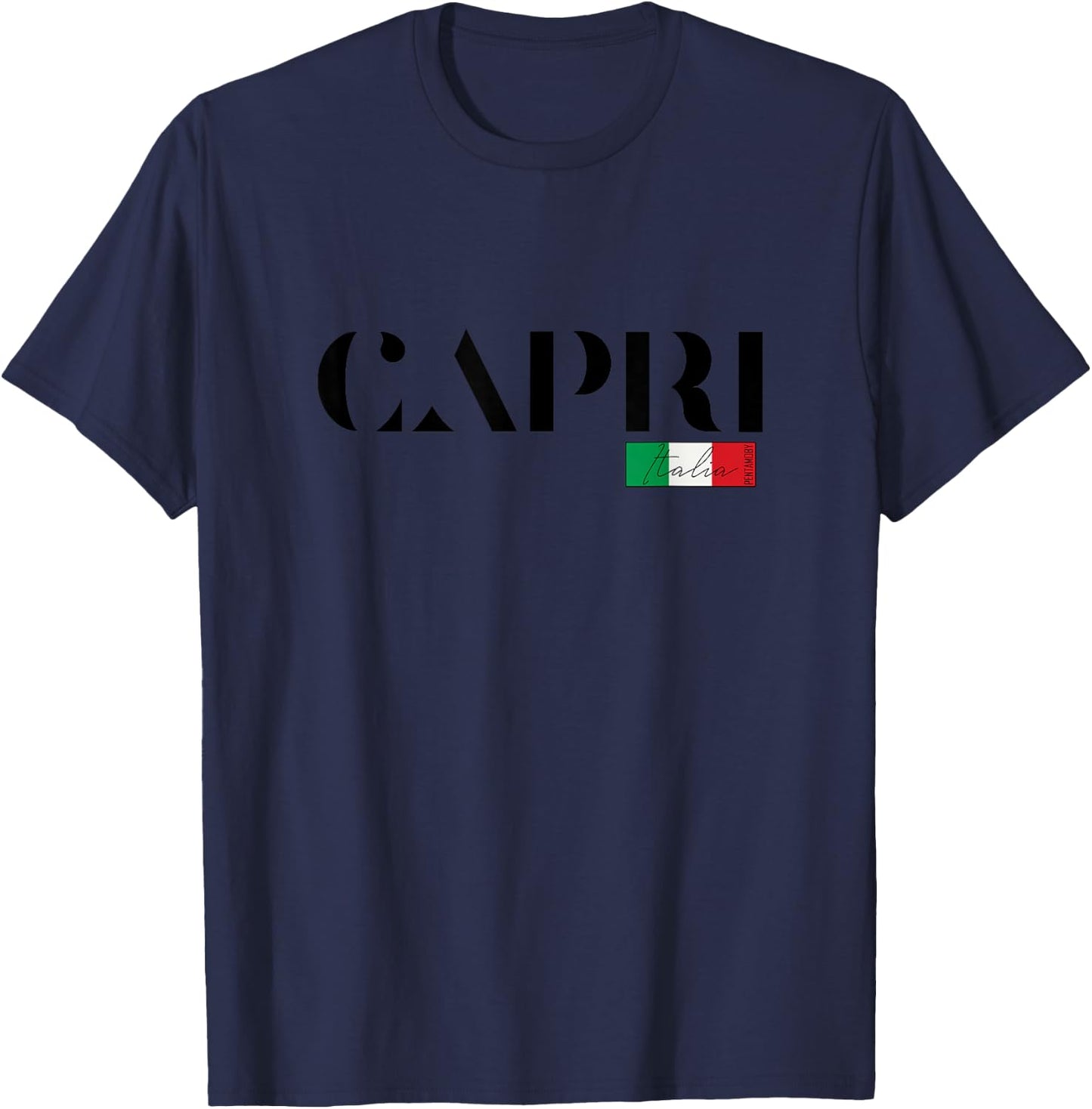 Capri Italy Italy Travel Holiday Summer Party Island Beach Men Women Girls Kids T-Shirt - T-Shirt | Navy