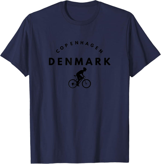 Copenhagen Denmark Cycling T-Shirt - T-Shirt | Navy