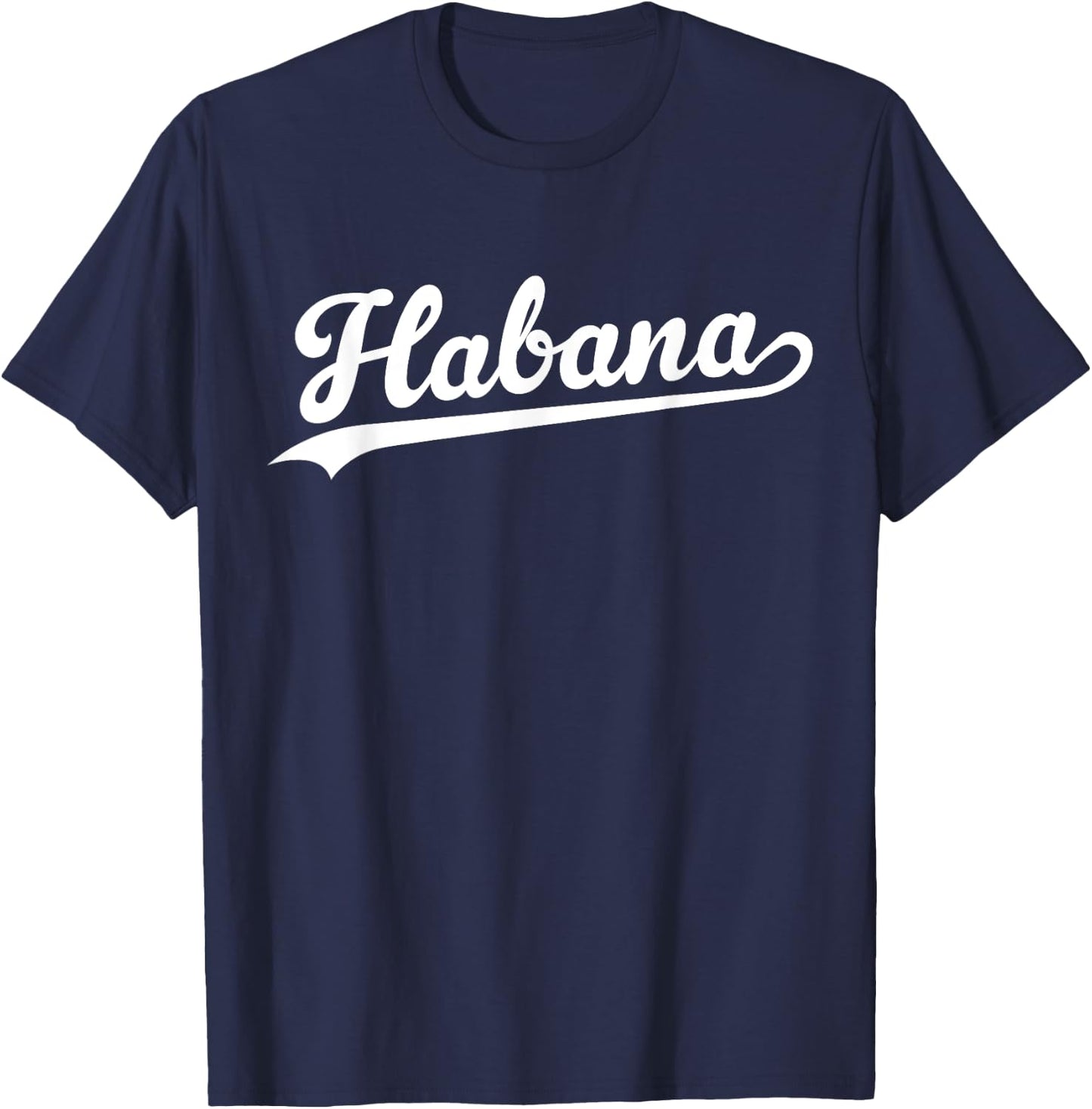 Habana Baseball Jersey Script Vintage Retro Style T-Shirt - T-Shirt | Navy