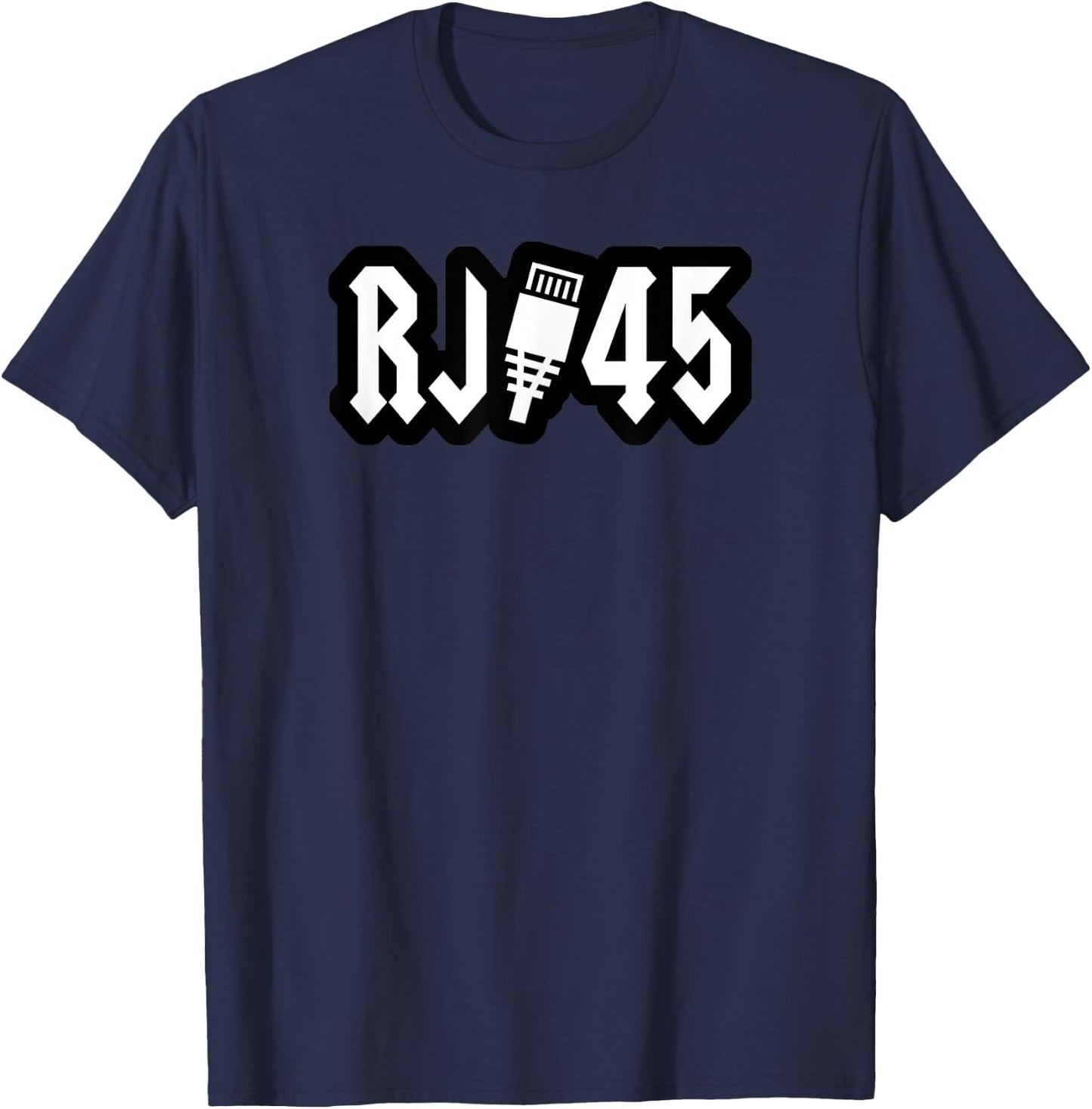 Funny Internet RJ-45 Connector Heavy Rock Internet T-Shirt - T-Shirt | Navy
