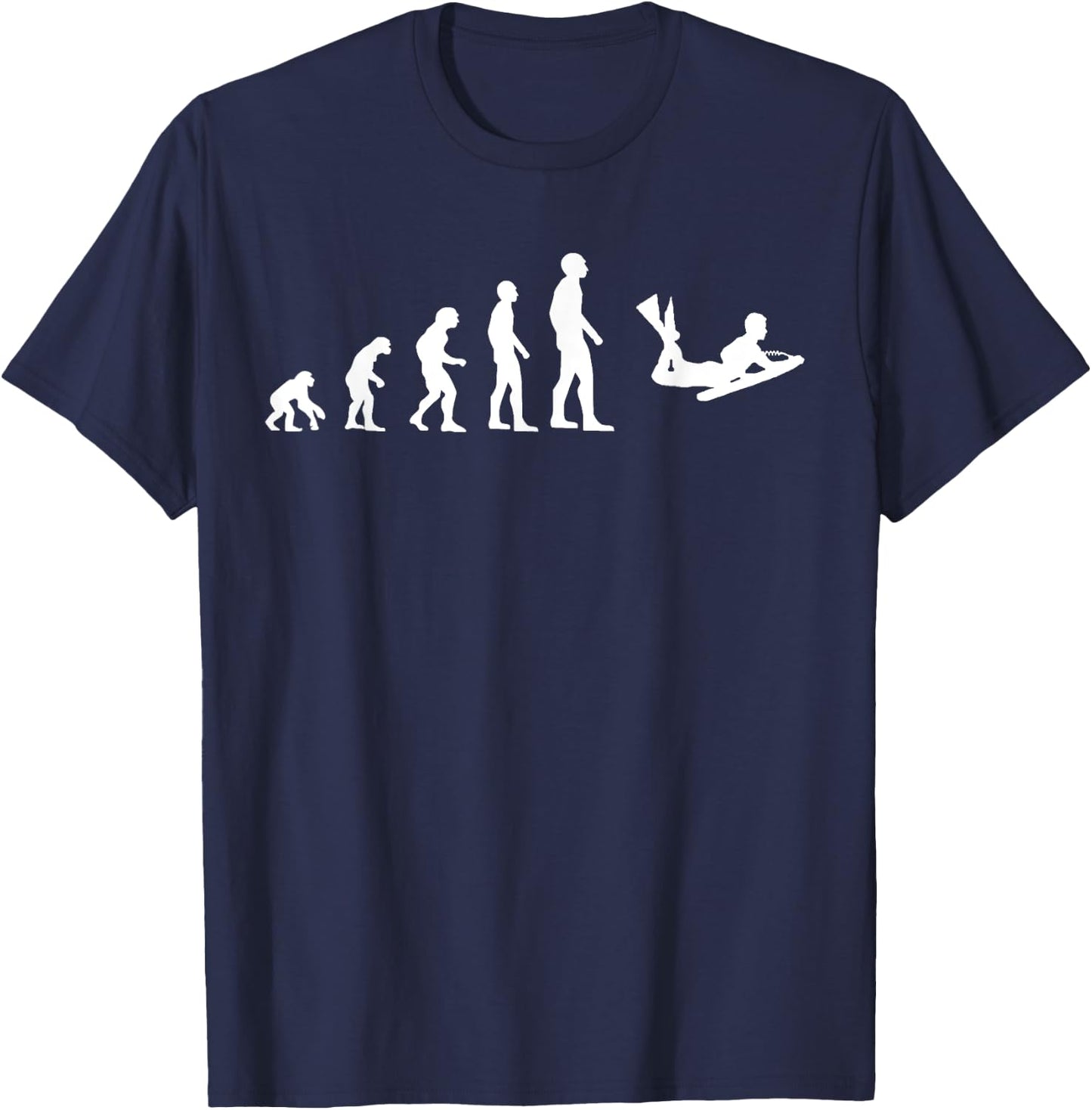 Bodyboard Evolution Silhouette Bodyboarding Funny T-Shirt - T-Shirt | Navy