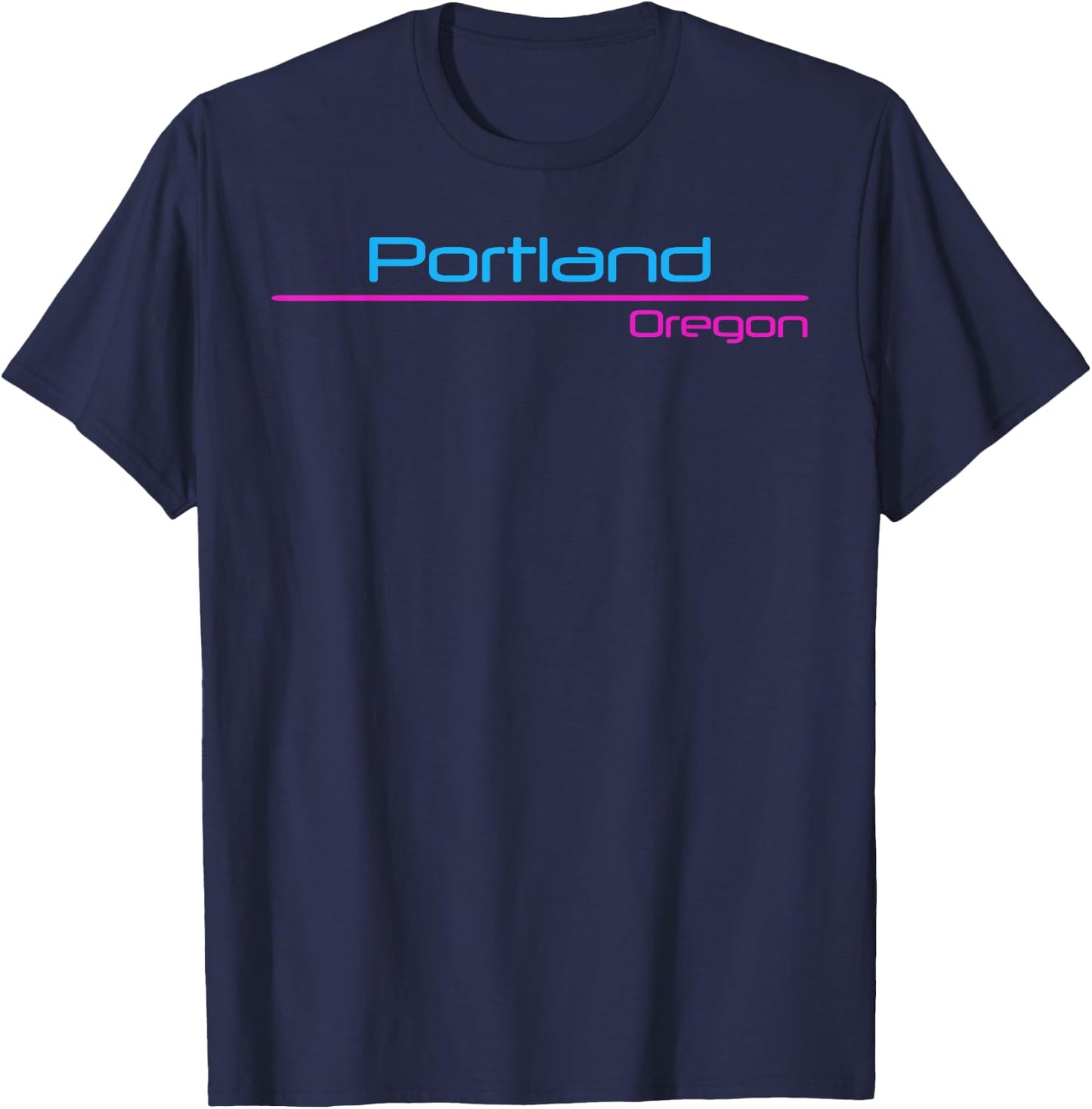 Retro Portland Oregon T-Shirt - T-Shirt | Navy