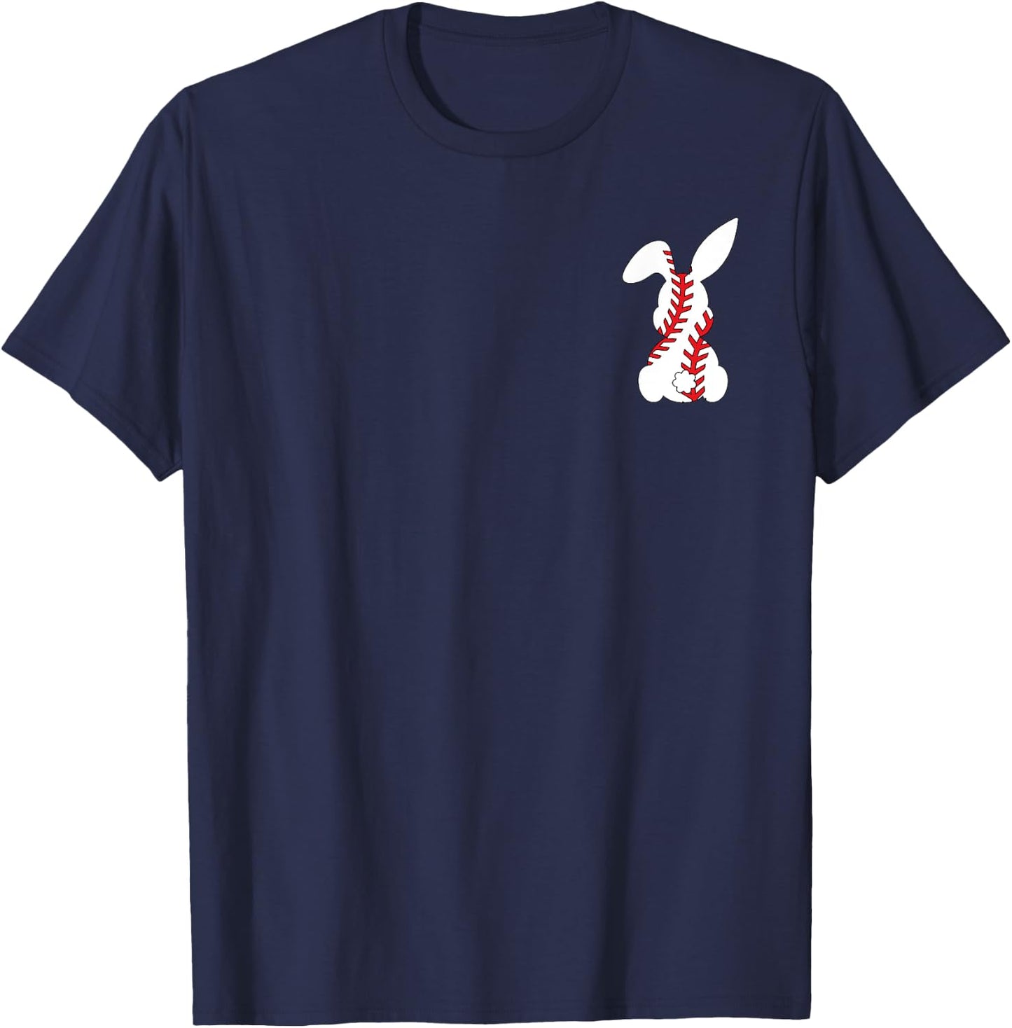 Easter Bunny Baseball Sport Easter Baseball Pocket Rabbit T-Shirt - T-Shirt | Navy