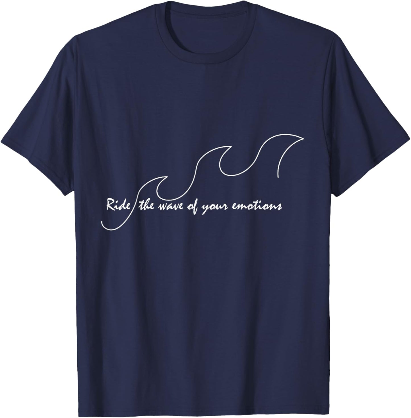 Ride the Wave DBT mindfullness skill therapy T-Shirt - T-Shirt | Navy