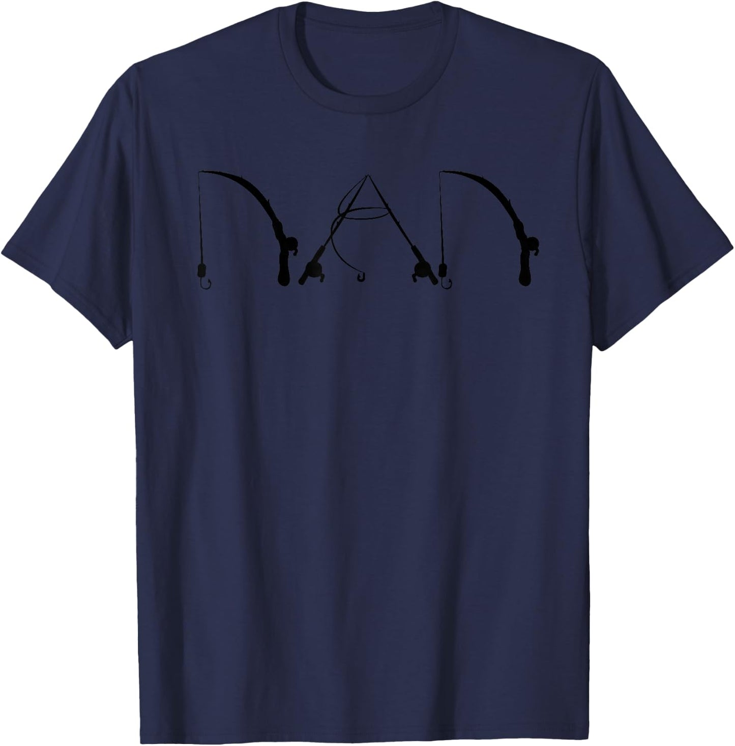 Funny Dad Fishing Gift Cool Father's Day Fishing Rod T-Shirt - T-Shirt | Navy