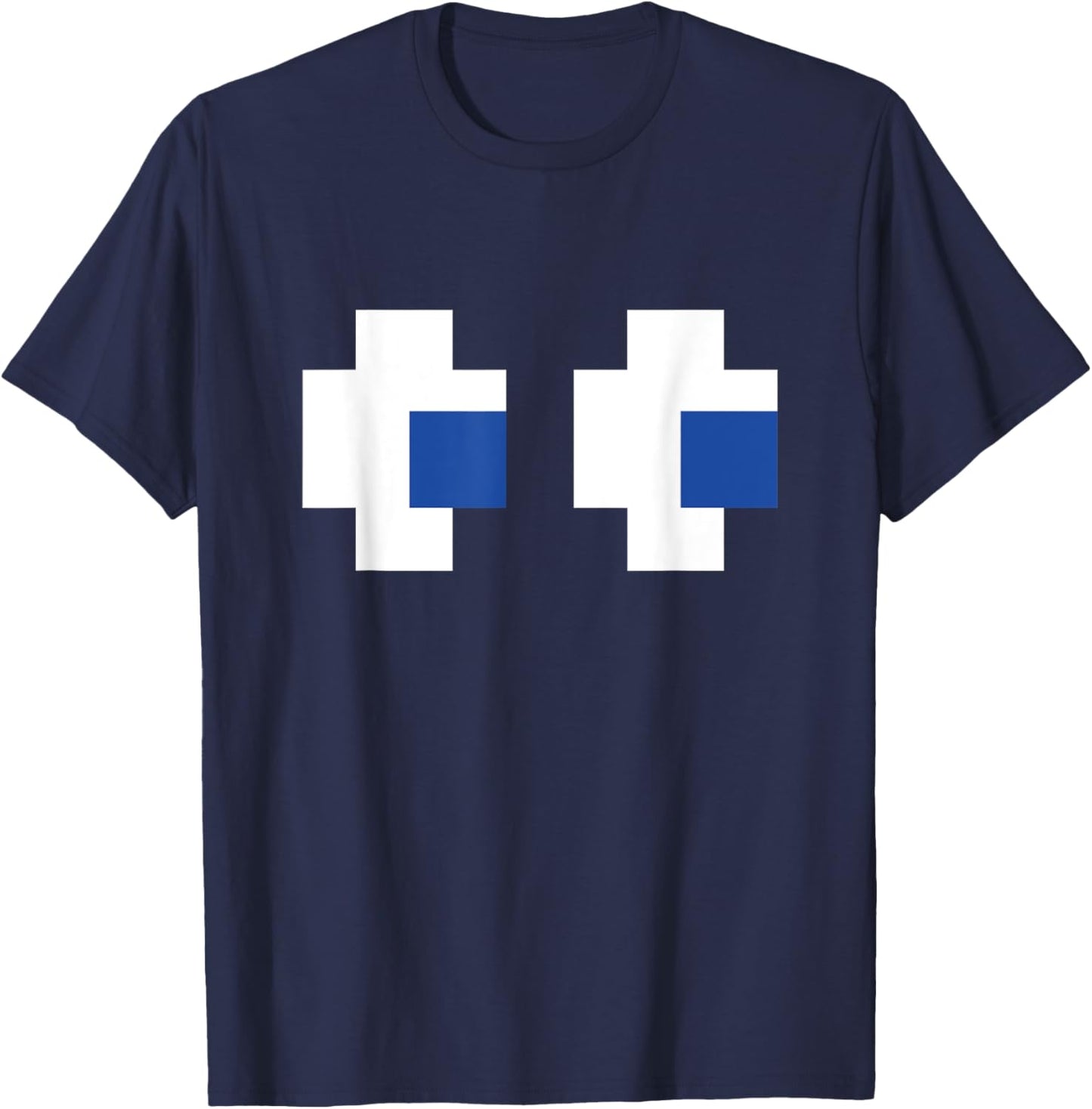 Retro Arcade Gaming Halloween Ghost Partner Group Costume T-Shirt - T-Shirt | Navy