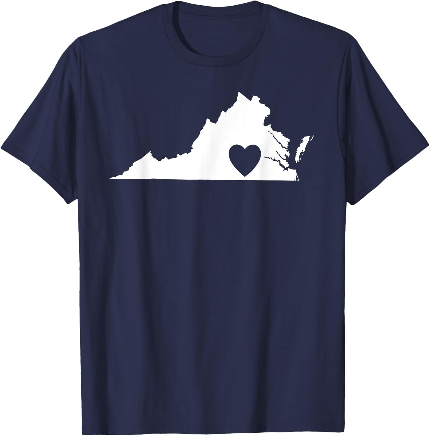 Virginia Lovers State Heart | Vintage Throwback Gift T-Shirt - T-Shirt | Navy