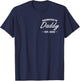 Promoted To Daddy Est 2025 Soon To Be New Dad Fathers Day T-Shirt - T-Shirt | Navy