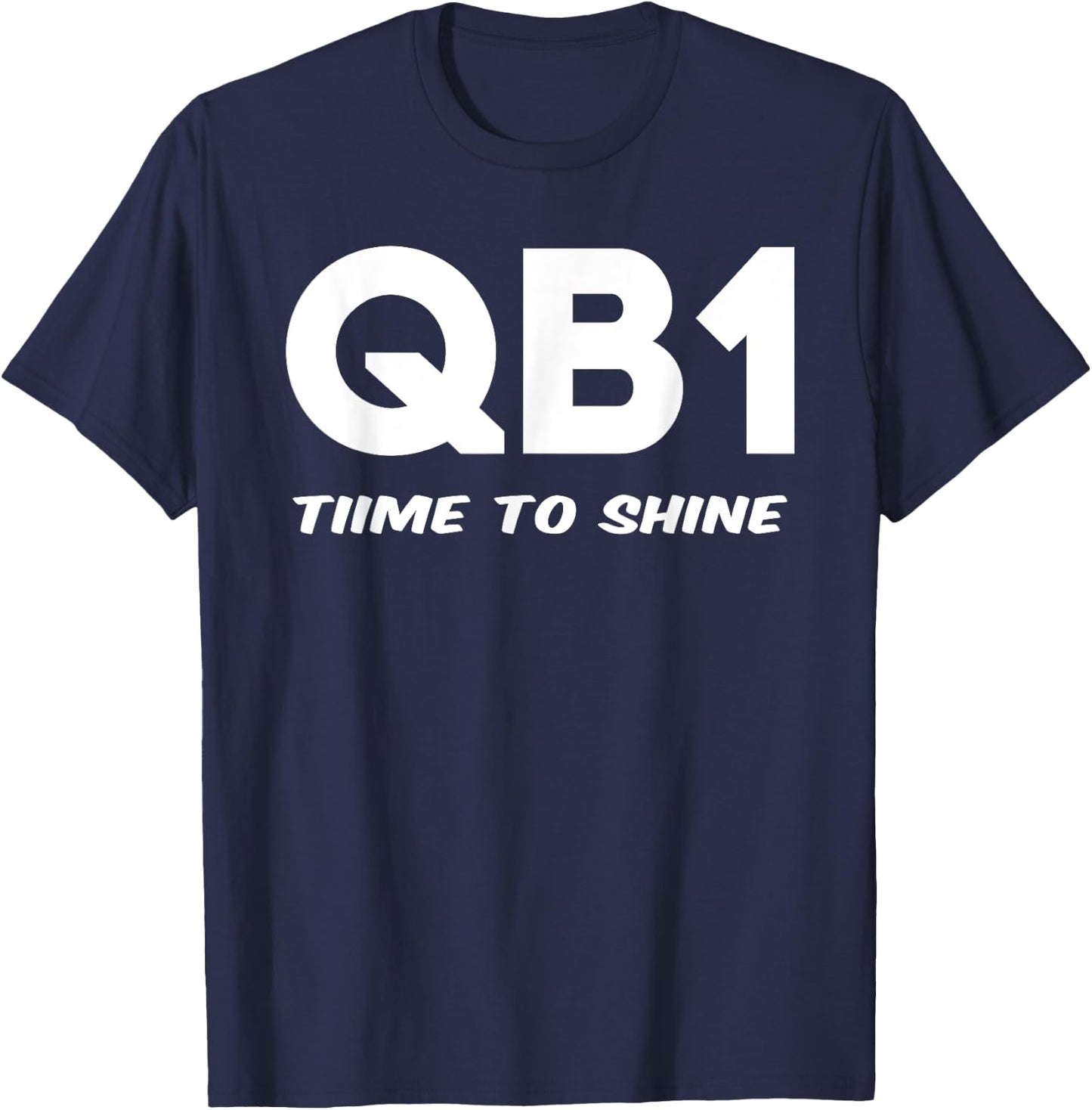 QB1 I Love My Quarterback Offensive Line Men Women Football T-Shirt - T-Shirt | Navy