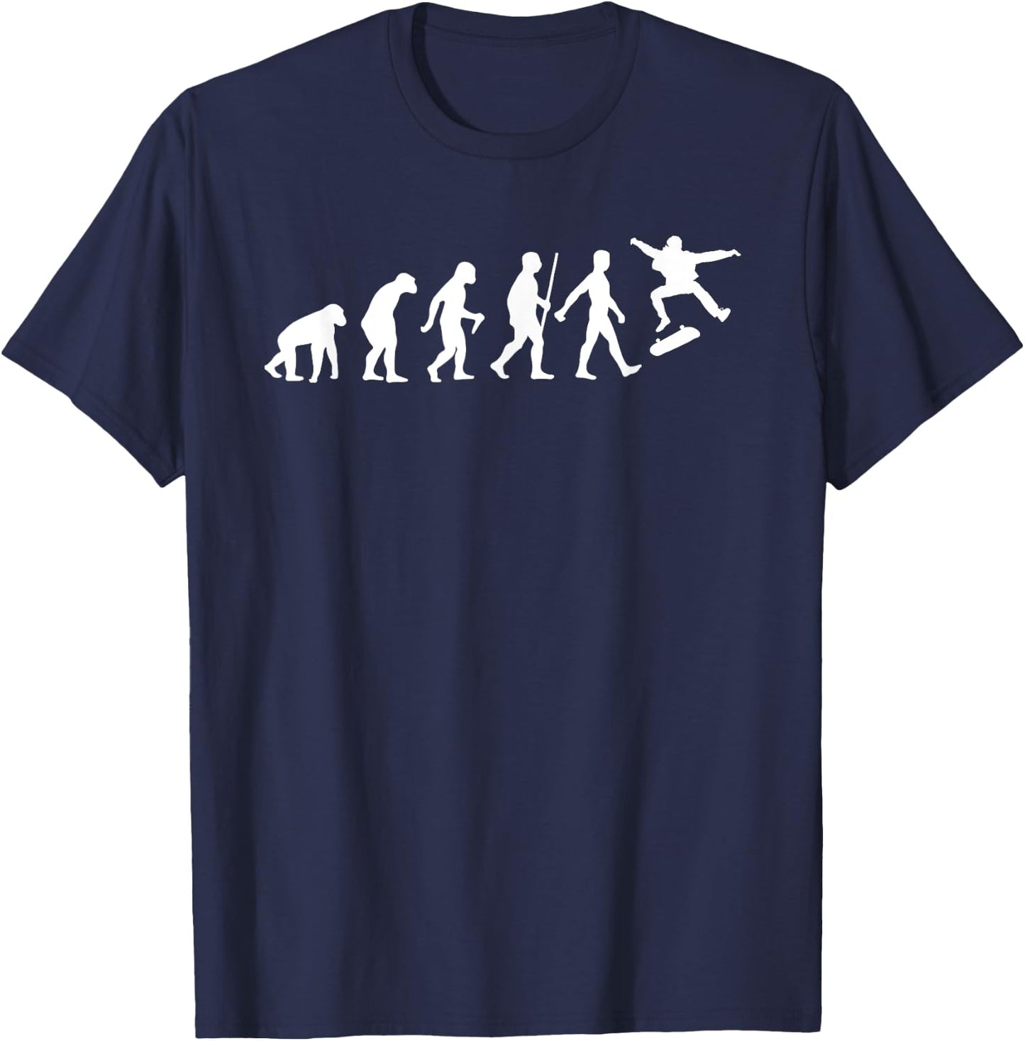 Cool Skateboarding Women Skateboard Evolution Skater T-Shirt - T-Shirt | Navy