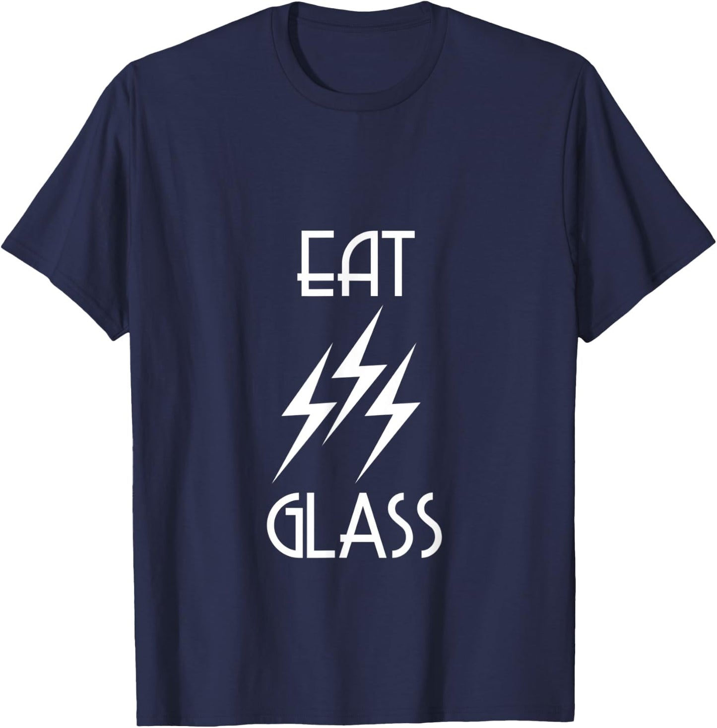 Eat Glass David Funny Lightning Bolt T-Shirt - T-Shirt | Navy