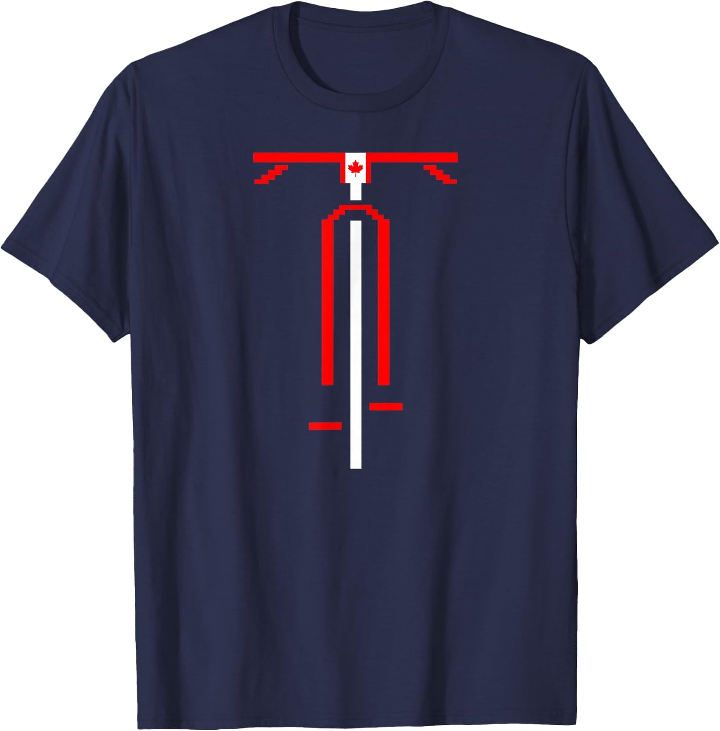 Canadian Flag Biking Icon Cycling Love Bike Riding Canada T-Shirt - T-Shirt | Navy