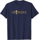 Orthodox Christian Gifts -Adults Black Small Christian Religious Symbol T-Shirt - T-Shirt | Navy