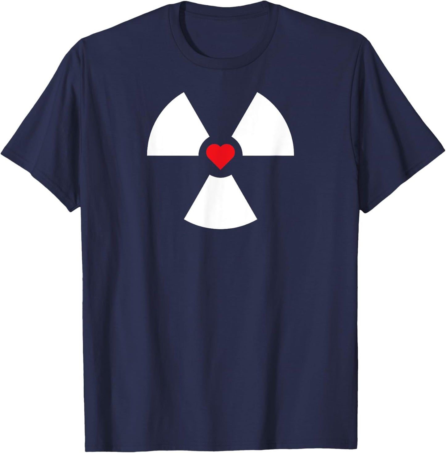 Radioactive Sign Radiation Hazard Heart Symbol Nuclear Love T-Shirt - T-Shirt | Navy