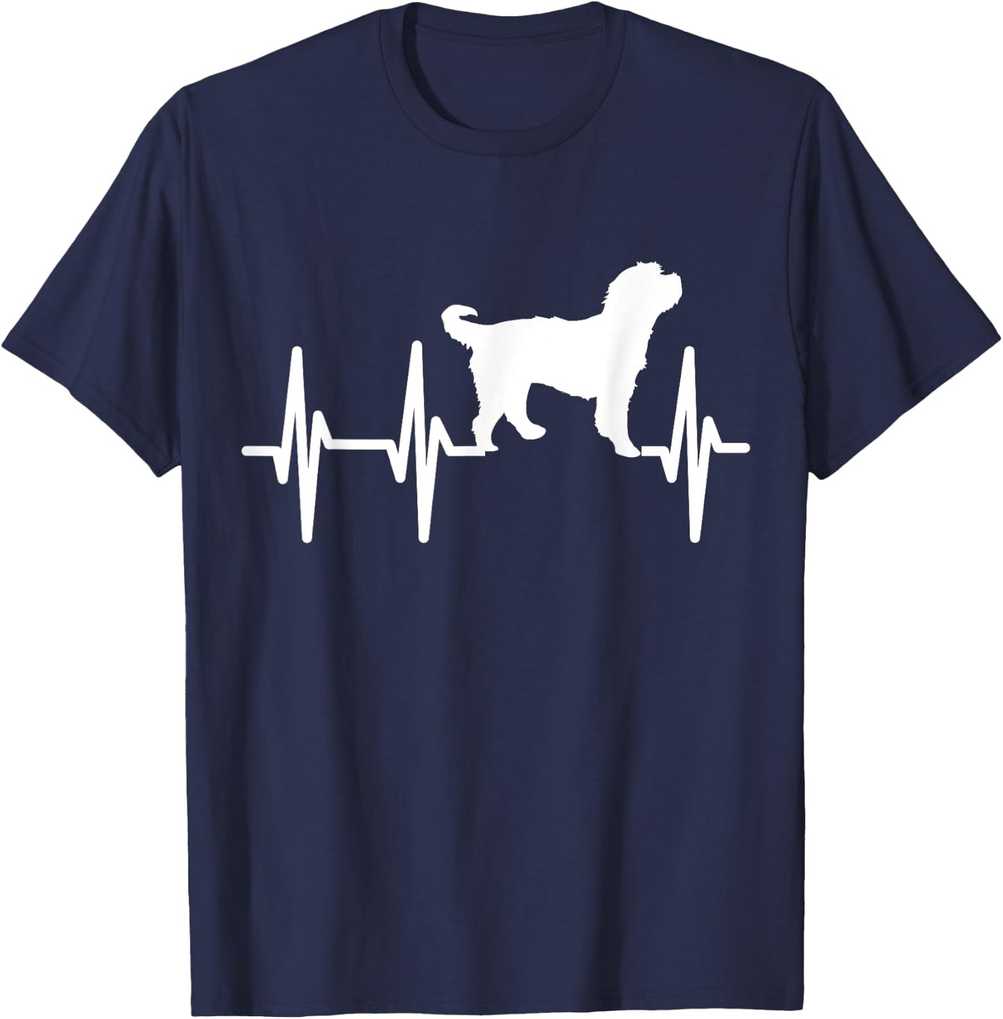 Bernedoodle Heartbeat Dog Mom Dad Pet Gift T-Shirt - T-Shirt | Navy