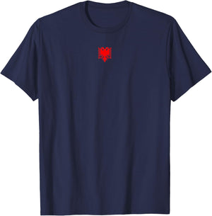 Albania Flag Albanian Double-headed Eagle T-Shirt - T-Shirt | Navy