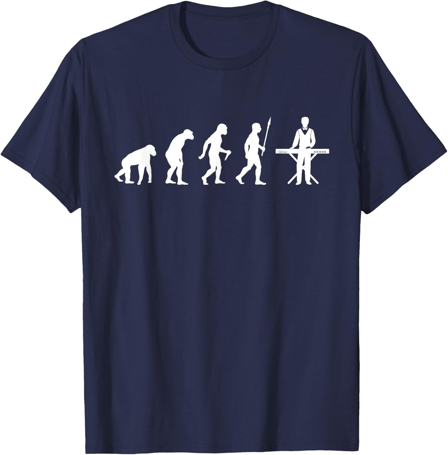 Keyboard Evolution Hobby Sport Keyboard player T-Shirt - T-Shirt | Navy
