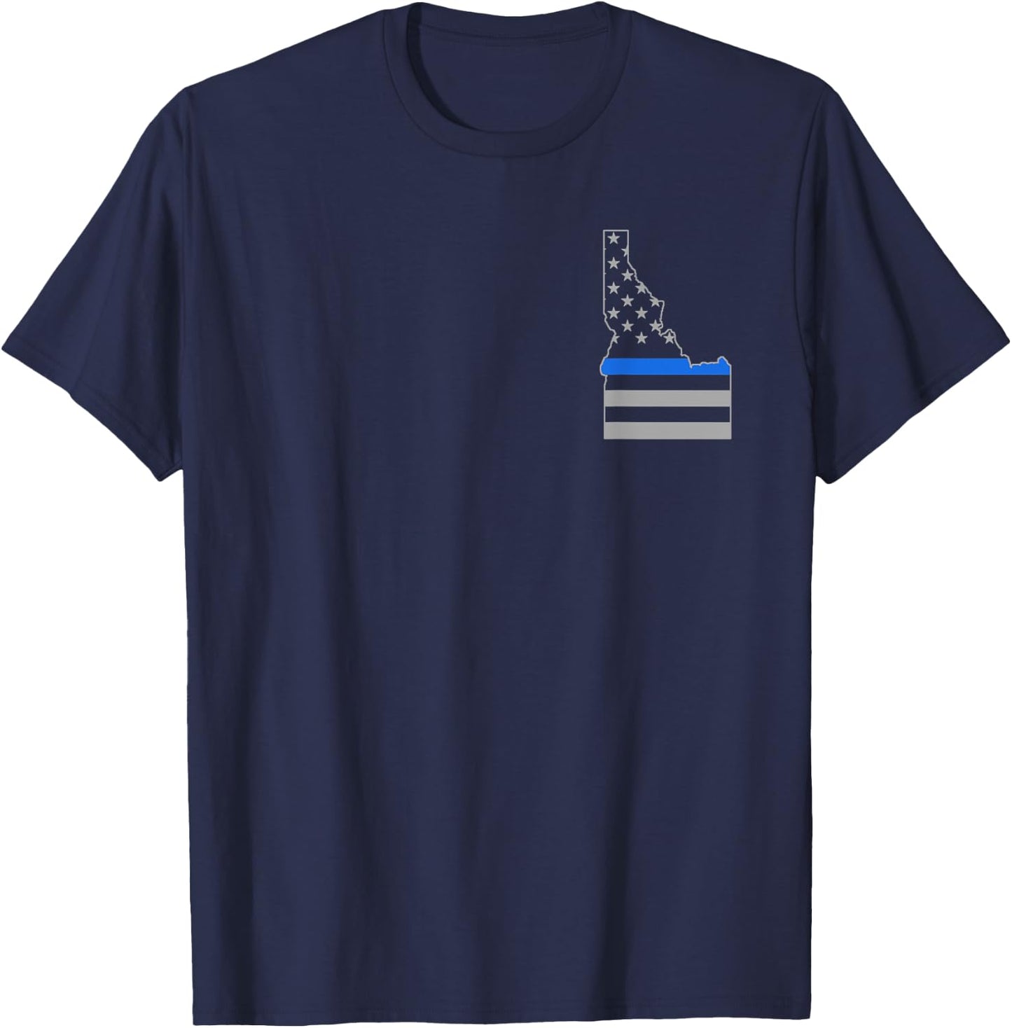 Idaho US Thin Blue Line Flag Police Officer Cop T-Shirt - T-Shirt | Navy
