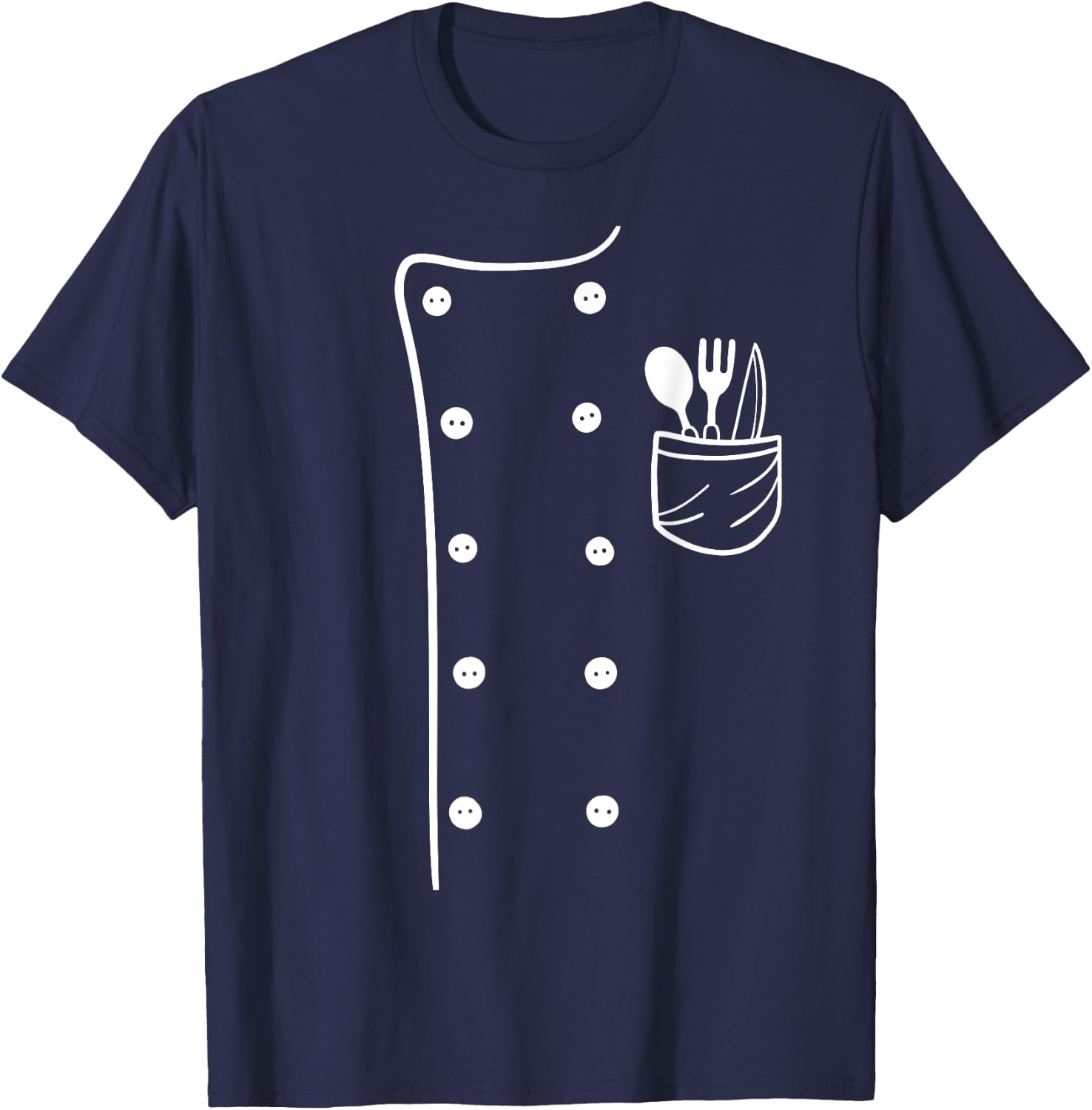 Chef Cook Uniform Costume Halloween T-Shirt - T-Shirt | Navy