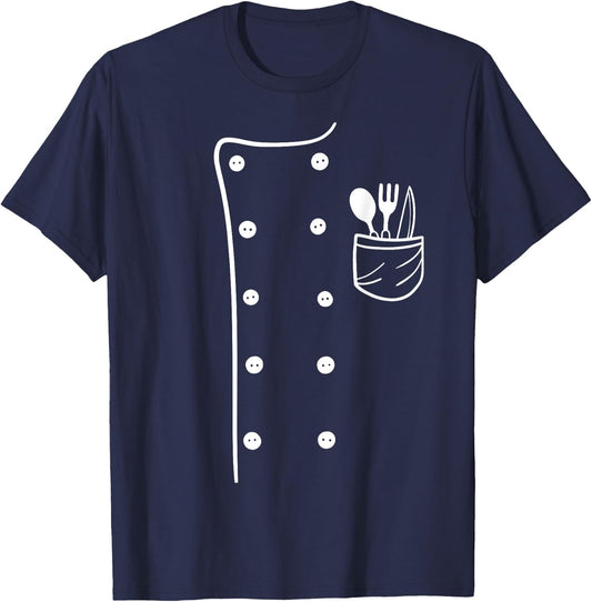 Chef Cook Uniform Costume Halloween T-Shirt - T-Shirt | Navy