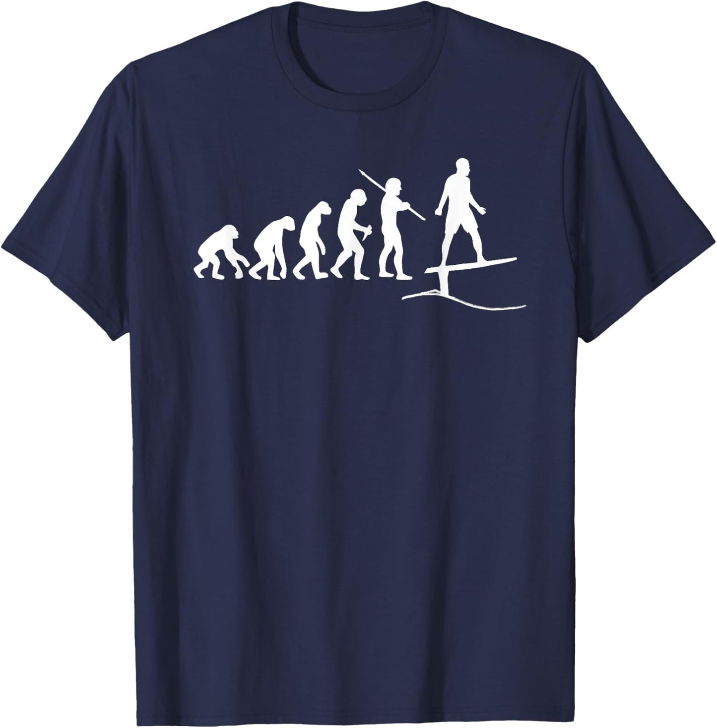 Funny Foils Surfing Boarding Evolution Wave Surf Foiling T-Shirt - T-Shirt | Navy