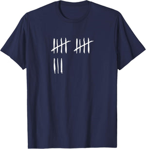 13 Years Done 13th Birthday Old Funny Tally Marks Counting T-Shirt - T-Shirt | Navy