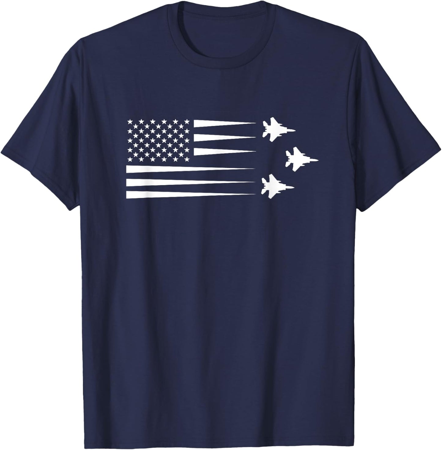 F-15 Eagle US American Flag T-Shirt - T-Shirt | Navy
