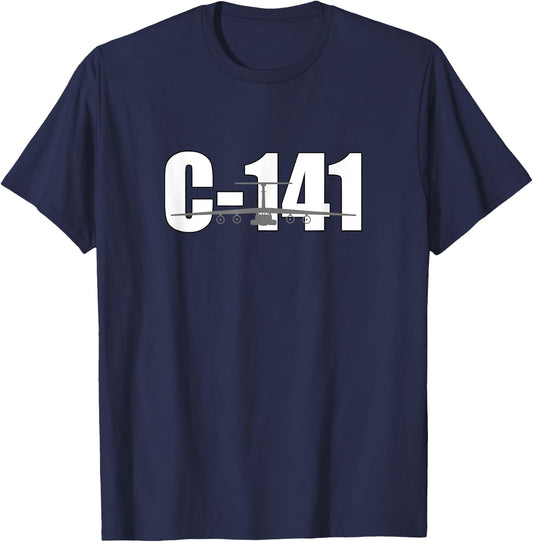 C141 Starlifter Airplane Aviation Enthusiasts T-Shirt - T-Shirt | Navy