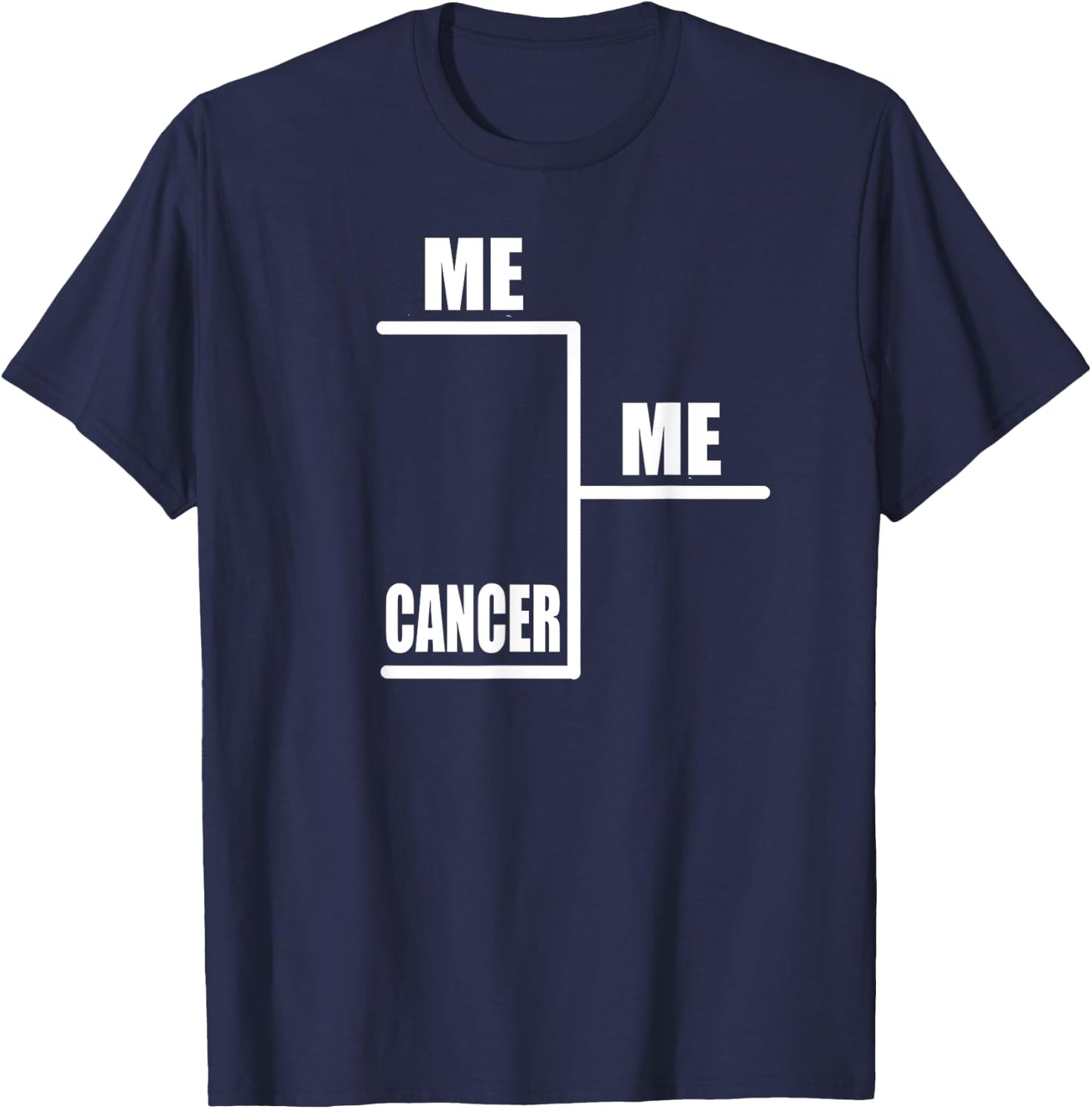 Me vs Cancer Bracket T-Shirt - T-Shirt | Navy