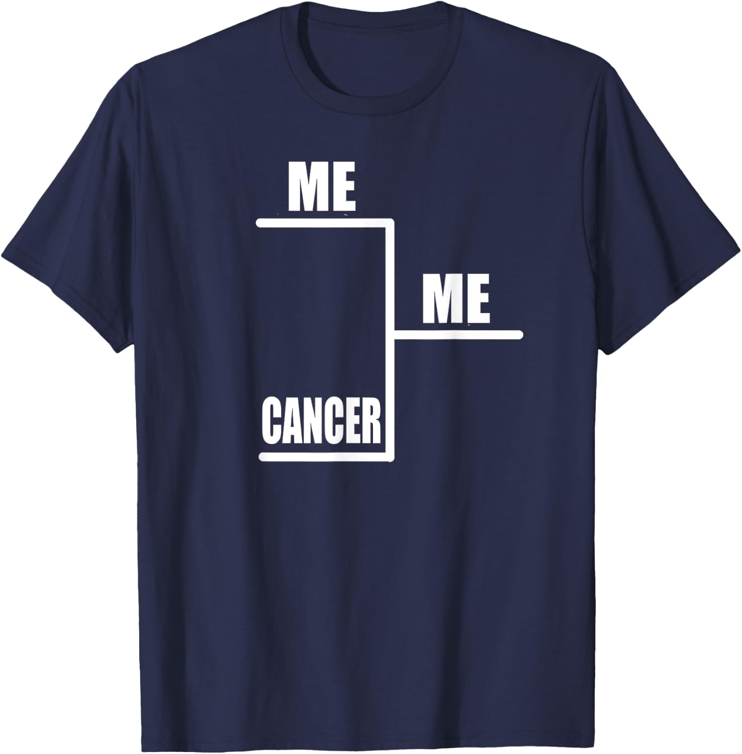 Me vs Cancer Bracket T-Shirt - T-Shirt | Navy