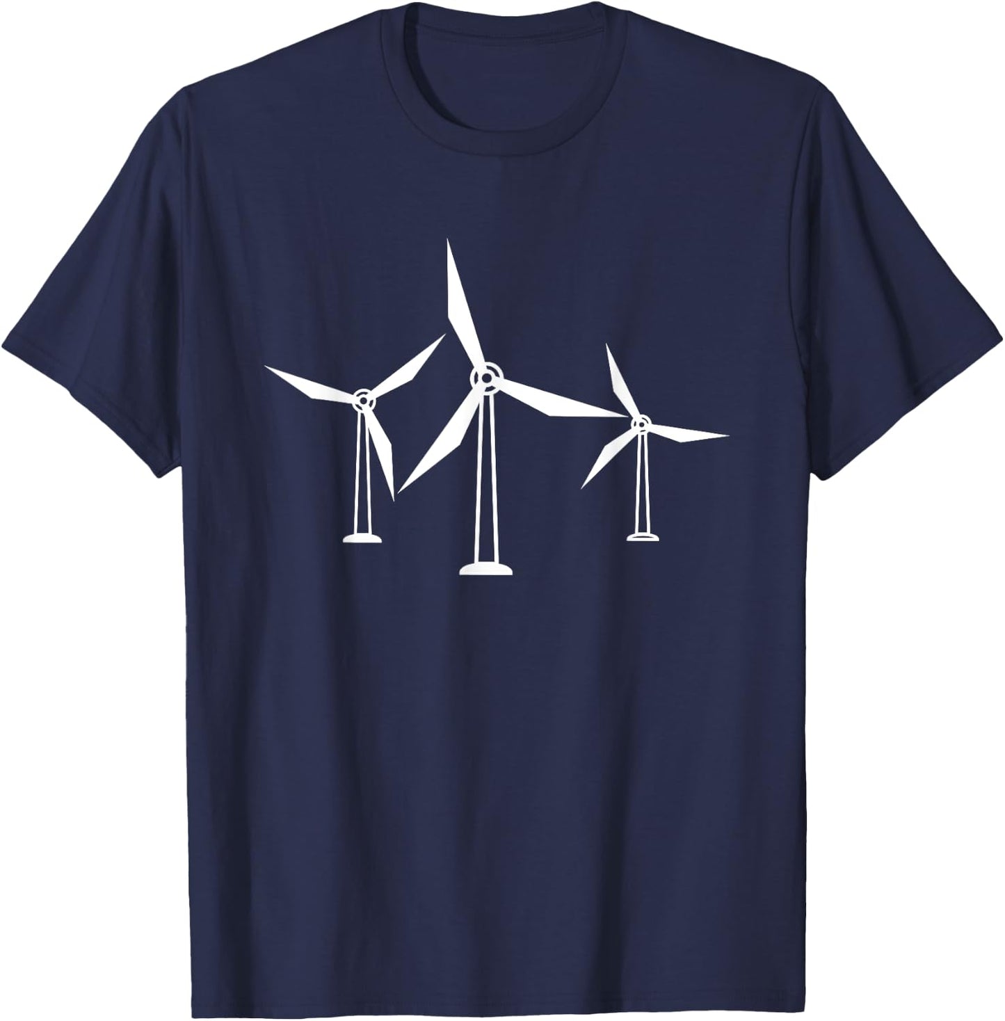 Funny Renewable Energy Solar Wind Windmill Turbine Farm Gift T-Shirt - T-Shirt | Navy