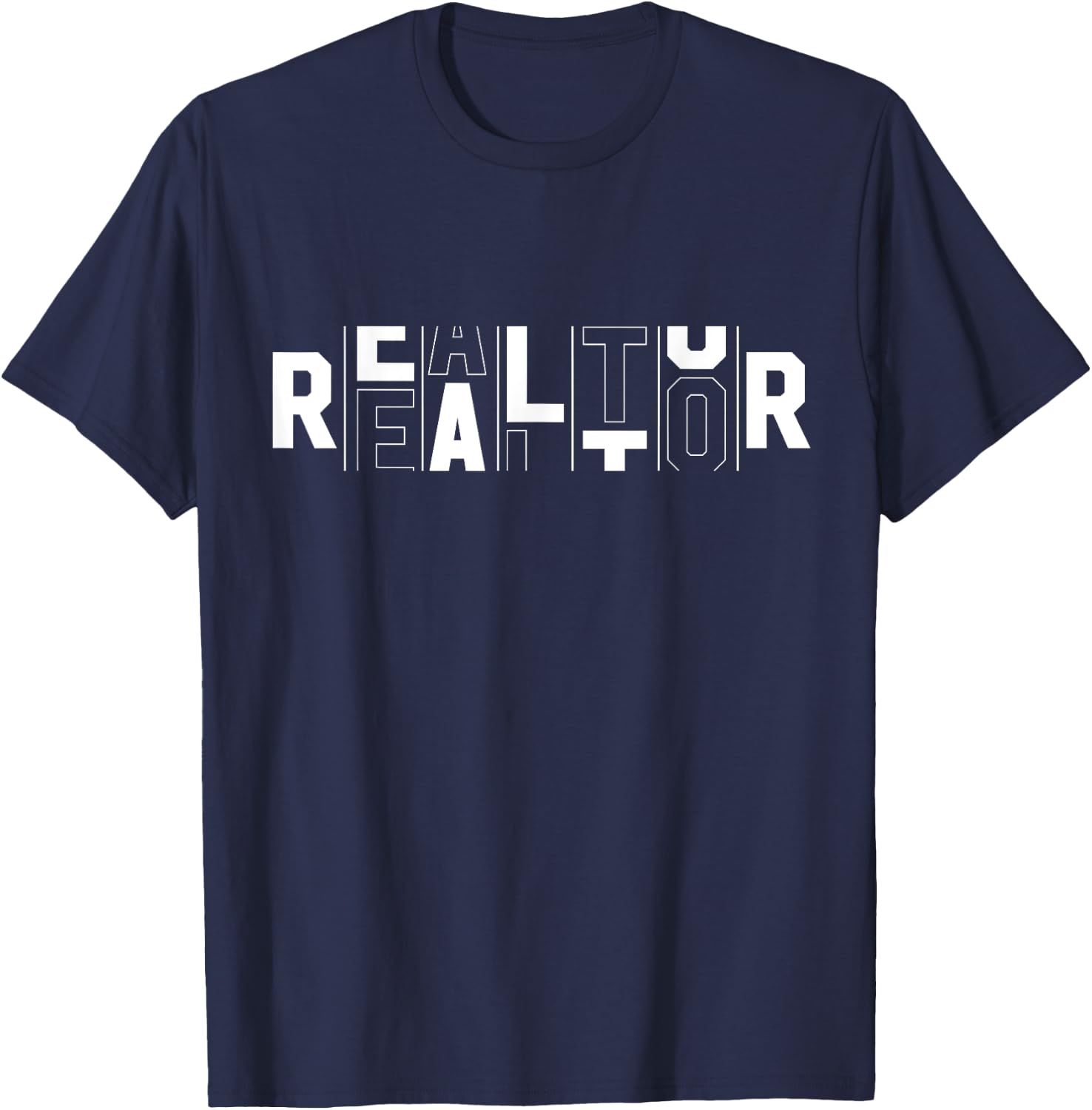 Rotating Letters Realtor Gift Rent Broker Real Estate Agent T-Shirt - T-Shirt | Navy