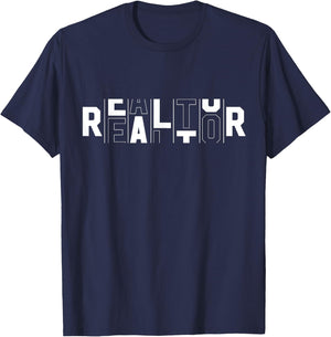 Rotating Letters Realtor Gift Rent Broker Real Estate Agent T-Shirt - T-Shirt | Navy