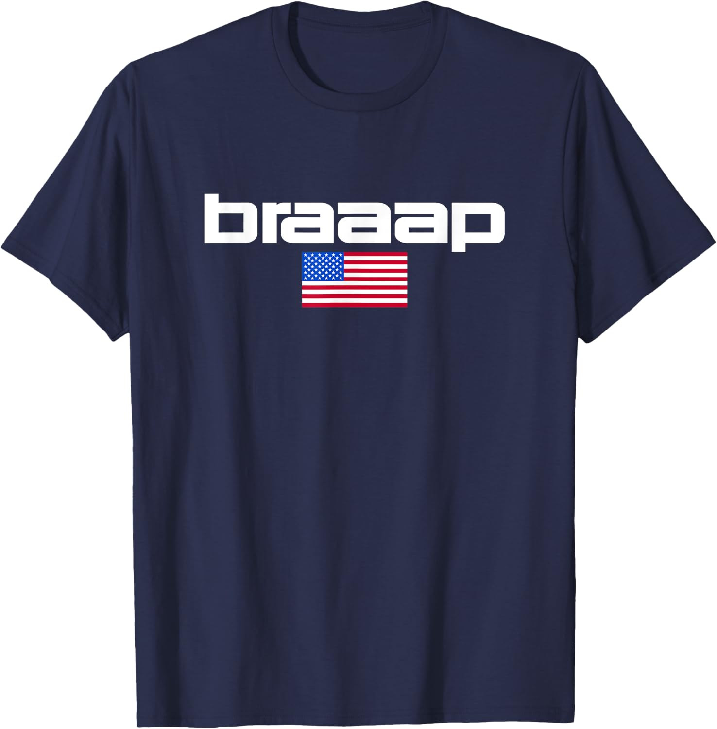 Motocross Dirt Bike American Flag Braaap Logo Kids Men T-Shirt - T-Shirt | Navy