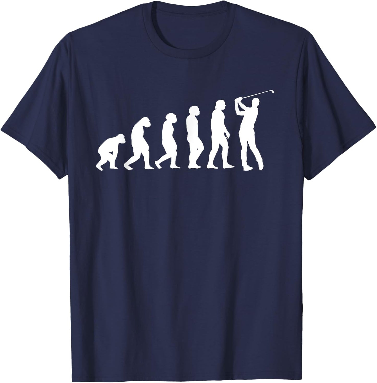 Golf Evolution Man Monkey Ape Golfer Golf Lover Player T-Shirt - T-Shirt | Navy