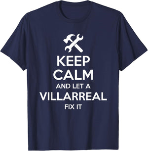 VILLARREAL Funny Surname Birthday Family Tree Reunion Gift T-Shirt - T-Shirt | Navy