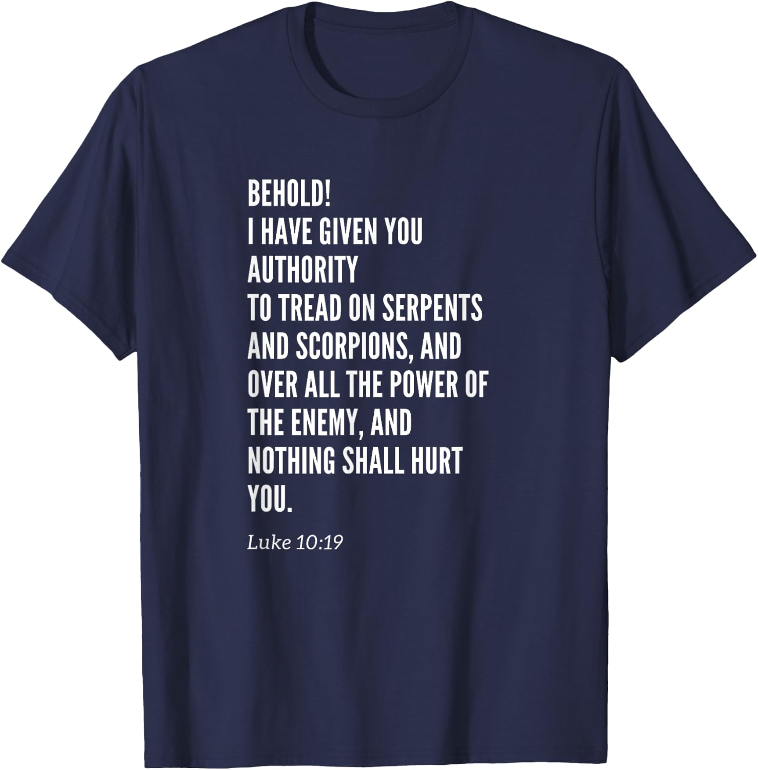 Christian Girls Boys Luke Ten Nineteen T-Shirt - T-Shirt | Navy