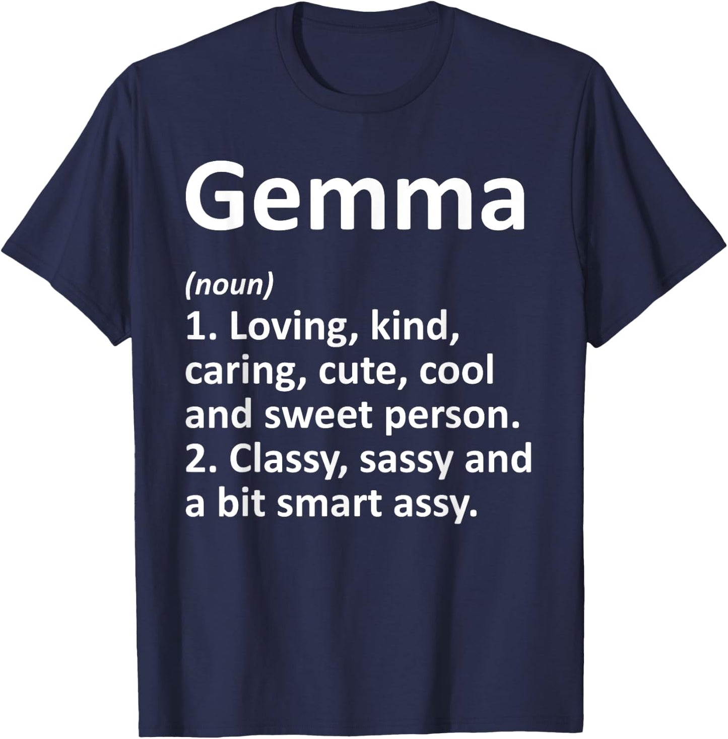 GEMMA Definition Personalized Name Funny Birthday Gift T-Shirt - T-Shirt | Navy