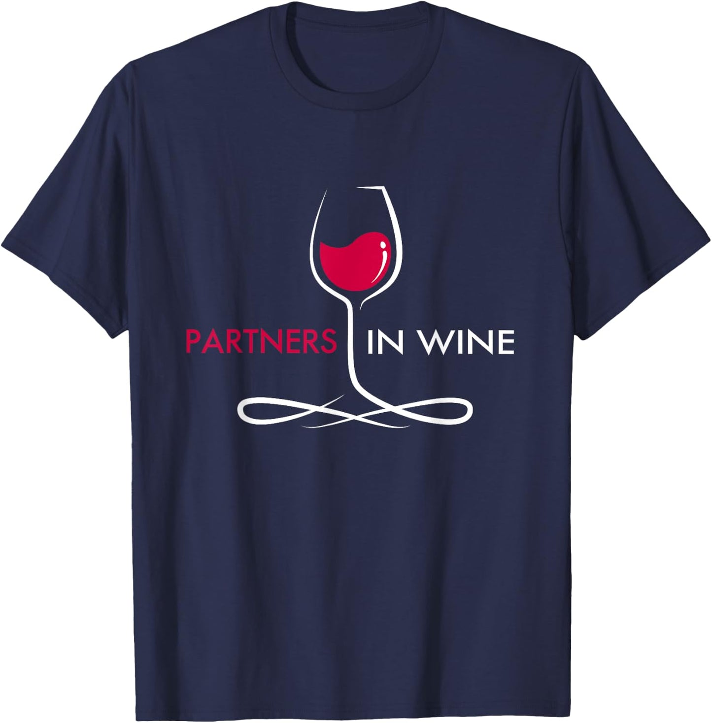 Partners In Wine - Wine Gifts for Couples Funny Drinking T-Shirt - T-Shirt | Navy