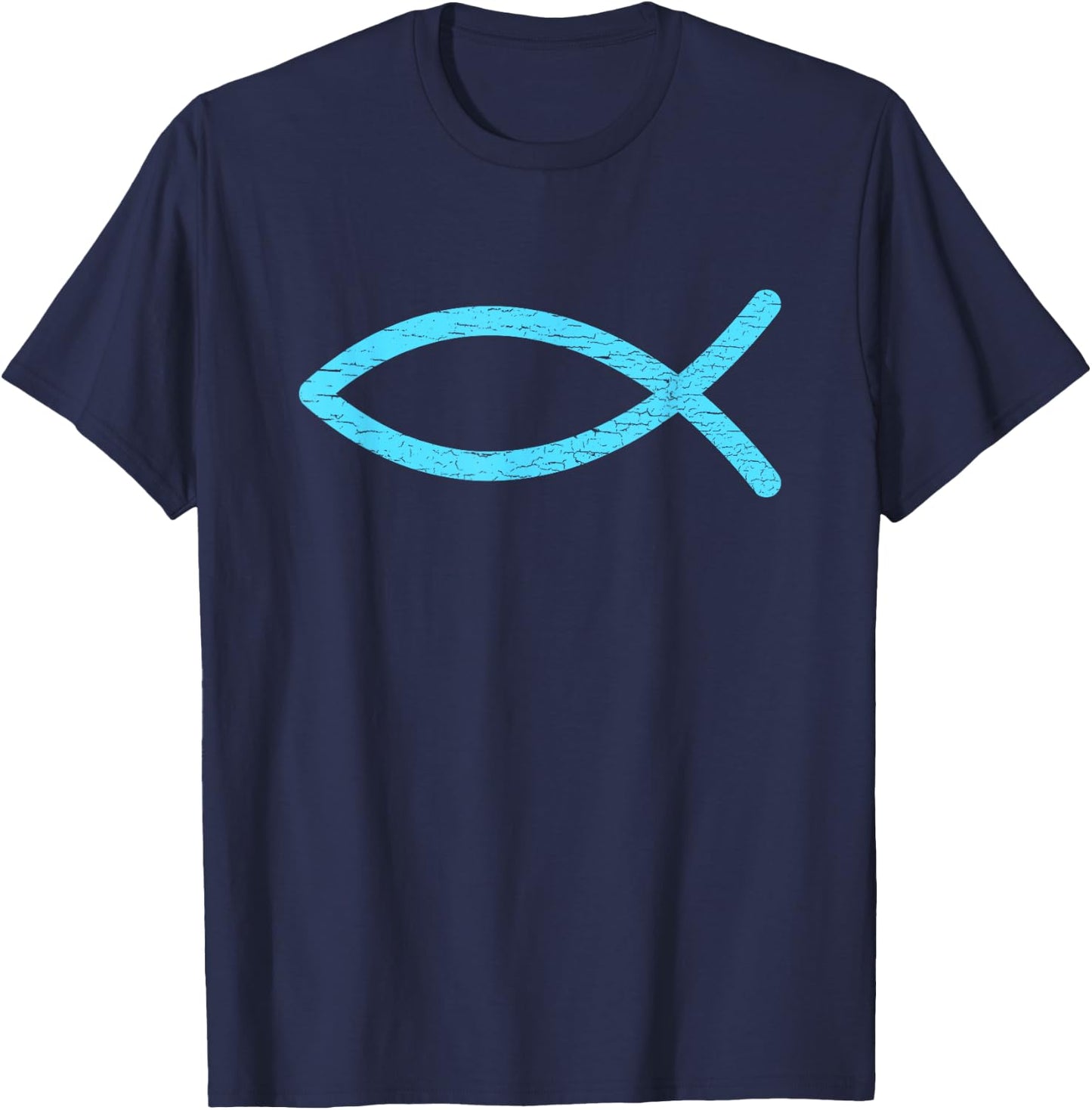 Christian Symbol Jesus Fish Ichthys Ixoye Religious Gifts T-Shirt - T-Shirt | Navy
