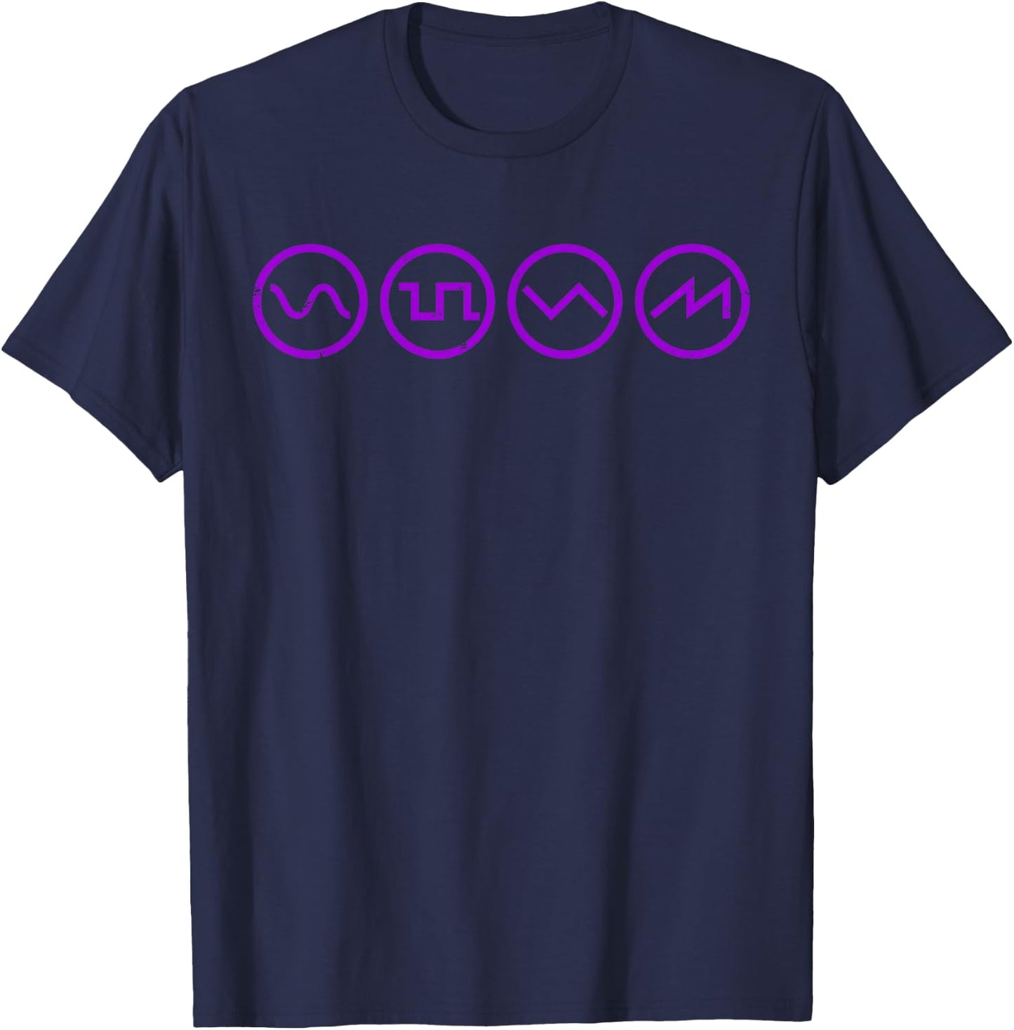 Waveform Waveform Techno Synthesizer Synth Analogue T-Shirt - T-Shirt | Navy