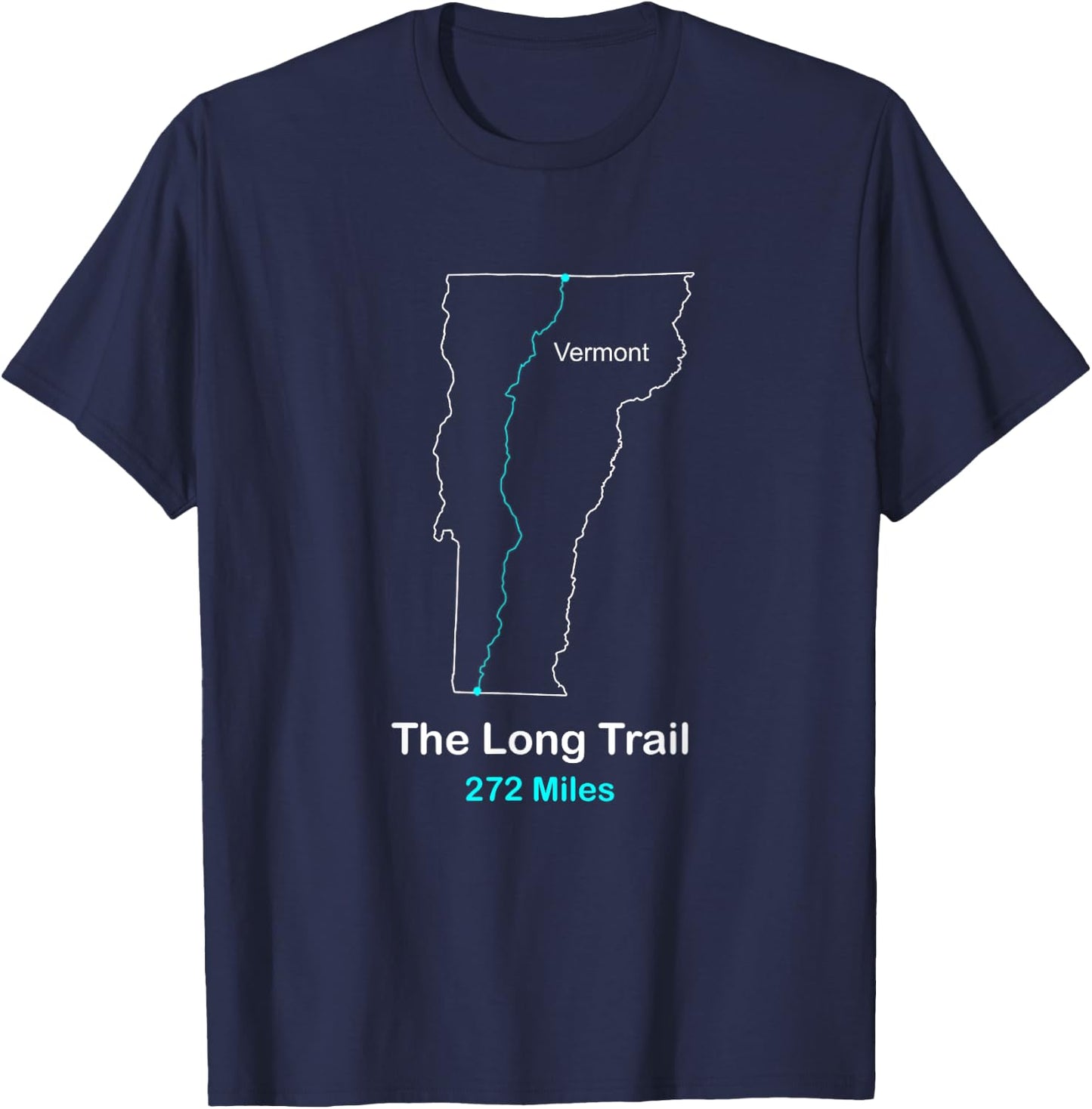 The Long-Trail in Vermont Route Map T-Shirt - T-Shirt | Navy