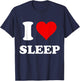 I Heart Sleep I Love Sleep T-Shirt - T-Shirt | Navy